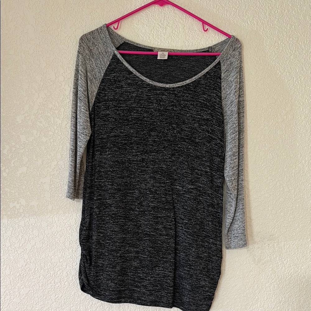 Gray and Black Women's Top